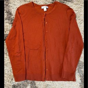Christopher & Banks Rust Orange Cardigan Size M